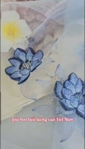Khăn tơ thêu hoa kim tuyến cao cấp