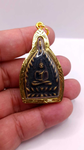 K273 จี้พระ พระเครื่อง เหรียญเจ้าสัว 100 ล้าน หลวงปู่บุญ วัดกลางบางแก้ว เลี่ยม กรอบทองไมครอน ขนาด 5x3 cm.