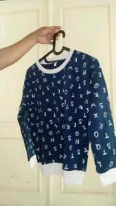 Fashion Wanita Baju Atasan Sweater Switer Aluna Navy Bebiterry All Size