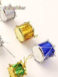 Xmas Ornament.Christmas tree decorations drumred Colorful drum decor