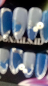 Press on Nails Cat Eye Silky Blue Free Lem dan Toolkit C20 | Kuku Palsu Premium