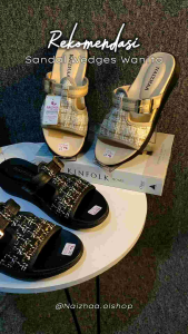 Wedges Wanita Selop Terbaru Model Elegan Simpel Motif