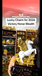 White Horse with wings attract victory and success money magnet money catcher figurine