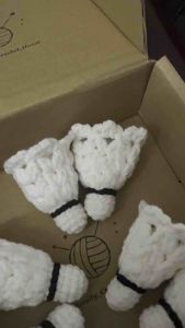 Handcraft crochet badminton keychain 钩织羽毛球钥匙扣
