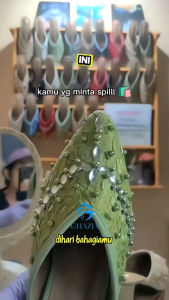 GHAZIA - 704 Sandal Pengantin Hak 7cm Wedding Shoes Wanita Brukat Payet Jepang Pengantin Pesta
