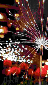 LILY  (1PC )120LED 8 Linghting Mode Solar Firework Outdoor Garden Decor Christmas lights