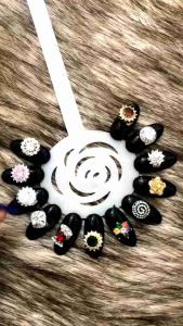 Charm đá xoay đính móng tay nail cao cấp trang trí móng tay nail
