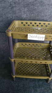 MURAH!!!RAK SUSUN SERBAGUNA/RAK TEMPAT BARANG SERBAGUNA/Rak Mini Susan Susun 3 Gold Rak Bumbu Rak Makeup