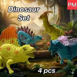 4 pcs Jurassic World Dinosaurs 🦖Toy Set - Medium Size 17cm - Mainan Dinosaur 🦕