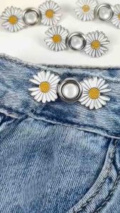 Pant Waist Tighteners Adjustable Daisy Shaped Jean Button Pins for Loose Jeans