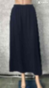 Plus A Line Elastic Waist Long Skirt
