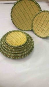 Đĩa Phíp Giả Tre Đan Mẹt Nhựa Giả Mây Bán Bún Đậu Mắm Tôm Đựng Đồ Ăn Hình Tròn Loại 1 Dày Dặn