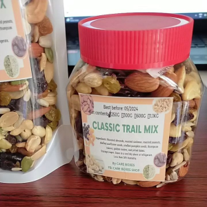 CareBoxes 250g Classic Trail Mix / Mixed Nuts with Dried Berries and Dried Fruits/ Roasted almonds roasted cashews roasted peanuts thompson raisins sunflower seeds pumpkin seeds pitted dates and golden raisins.
