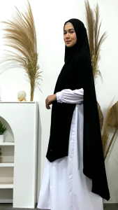 Khimar jilbab jumbo syari model belah samping non pad plus cadar PD 120 PB 150