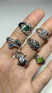 ธนาภรณ์แหวนเงินแท้พลอยแท้สีขาวเพชรCZ (ชุบทองคำขาว)GSH963