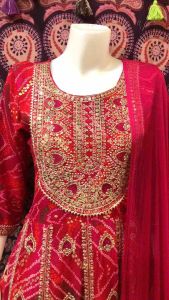 💥lndia Dress Fabric Reyon frock-Pent Dupatta Zari Work(set)ชุดเซ็ต3ชิ้น คอตตอลแบรนด์เกรดพรีเมี่ยมจากอินเดีย พร้อมส่ง