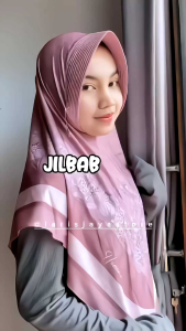 Hijab jilbab instan bergo motif bunga printing jersey premium