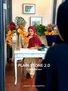 🔥 FLASH SALE 🔥 MINAZ TUDUNG BAWAL PLAIN STONE