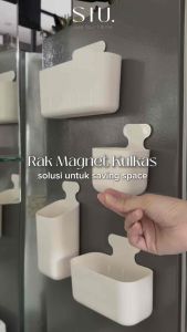 Magu Magnetic Mount Fridge Organizer - Kotak Penyimpanan Gantung Kulkas Magnet Serbaguna Organizer Dapur Praktis