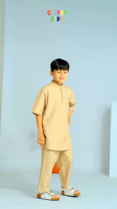 Setelan Koko katun anak lengan panjang | Koko Adam Gynurakids | Baju Koko warna