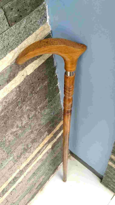 Tongkat jalan kayu kelor Jawa motif pipih profil C300