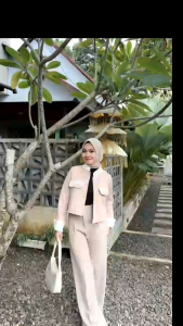 Celana Knit Cozie Pants Celana Panjang Haighwaist Wanita Kulot Knit Rib/Celana Panjang Korean Style