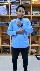 Jasko Mandarin Jas Koko Polos Warna Biru Langit Busana Muslim Pria Terlaris