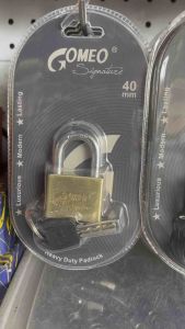 Gembok Kuning GOMEO SIGNATURE | 40 50 60 mm Heavy Duty Padlock Leher Panjang Pendek Gudang Rumah Pagar Mobil Box