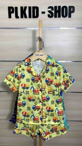 ชุดนอนเด็ก ชุดนอนเด็กผ้าไหมอิตาลี ชุดนอนเด็กปกฮาวาย ชุดเด็ก พร้อมส่งจากไทย