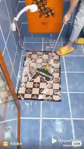 Sikat Lantai Kamar Mandi 2in1 Sikat Pembersih Dinding Toilet Alat Wiper Pembersih Serbaguna Portabel Sikat Lantai WC 2IN1 Wiper Sikat Pembersih Gagang Panjang Toilet Multifungsi
