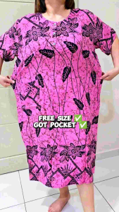 BATIK DRESS XL WOMEN / BAJU BATIK DRESS FREE SIZE