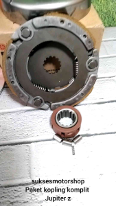 Cage + Paket Komplit Kopling Yamaha Jupiter Z Burhan Vega R New Crypton Vega Kotak (Mangkok 18t Kampas Otomatis Ganda Assy Kampas Kopling Kaki 4 + Lawan dan Bentengan Kopling)