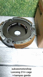 Mangkok otomatis ganda lonceng 21t + kampas ganda assy dan cage bentengan kopling yamaha jupiter z new robot 115 salip vega zr dan rr