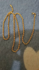 Kalung Titanium GOLD TALI TAMBANG 24k Ukuran 45/50/60 cm