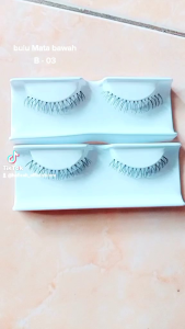 HAFIZAH Bulu Mata Bawah Kode B-03 Isi Ecer 1 Pasang 1 Pcs Gratis Tutup Mika