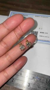 18K Gold  Moissanite Ticatc Earrings(Lightweight thin hollow moissanite)