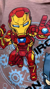 {6-48m}Baju Baby Boys Set Jalan Jeans Denim Short Pants Baju Cotton Short Sleeves ironman batman Baju Raya