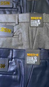 NSSTAR - Celana Panjang Bahan Metalik & Mengkilat Slim fit