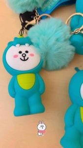 กระเป๋าพวงกุญแจ 🐰💚#กระต่ายโคนี่ ใส่ชุดสีเขียว🧼🐰 เนื้อซิลิโคนนิ่ม