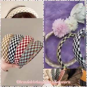 Bando Busa Import Premium 3CM / Bando Busa Elastis / Bando Motif Garis Kotak Timbul / Spion Hair Band BPE6963
