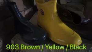 903 BN/BK/YW Lo Cut Rubber Rain boots Kasut boot Getah