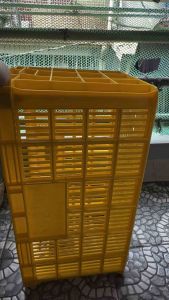 Alatone heavy duty blue plastic egg crate storage container with ventilation for egg storage.