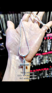 Silver 925 icy single stone necklace