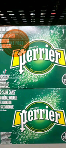 Thùng 10 lon Nước khoáng Perrier hương Chanh vàng chanh xanh tự nhiên (250ml/lon)