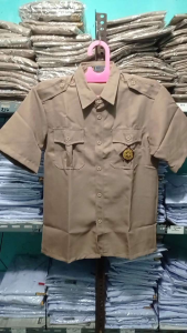 Baju Pramuka Rapilo/ Larici Laki Laki Lengan Pendek Seragam Sekolah SD/SMP/SMA/GURU/PEMBINA