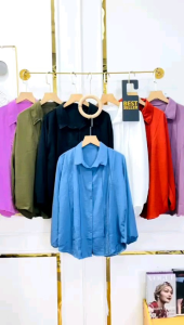 KEMEJA WANITA CRINKLE  ATASAN WANITA POLOS LENGAN PANJANG TERBARU KEKINIAN TERLARIS