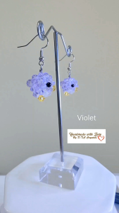 [D.T.C Crystals] Handmade Swarovski Penguins Earrings - Violet