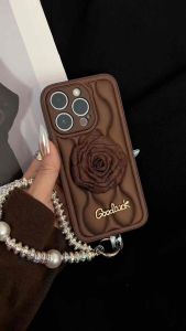 New Vintage Luxury Fashion Rose Leather Puffy sofcase 7 7+8+X Xs Xr 11 12 13 14 15 Pro Promax Rci222