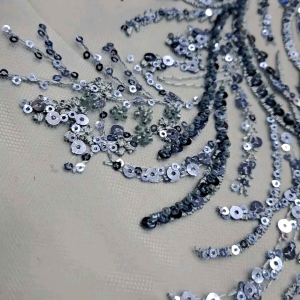 (HARGA PERSETENGAH METER) bahan kain kebaya tulle elibs full payett/ tille brokat full payet terbaru