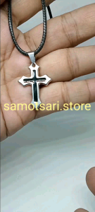 #SPCN120 Stainless.Pendant.Cross.Nickel Medallion Necklace